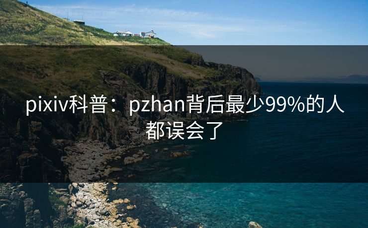 pixiv科普：pzhan背后最少99%的人都误会了